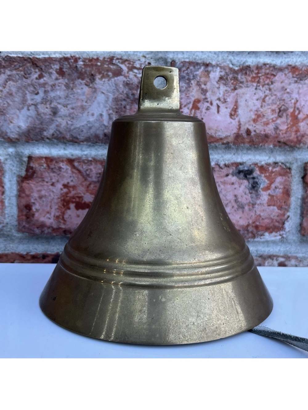 Solid Brass Vintage Hanging Dinner Bell Cowboy Western Farmhouse Nautical Decor